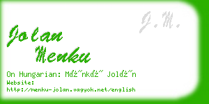 jolan menku business card